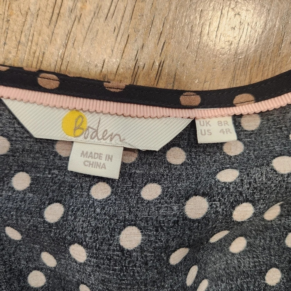 Boden Elsie Polka Dot Peplum Top Blouse size 4 - Picture 7 of 8